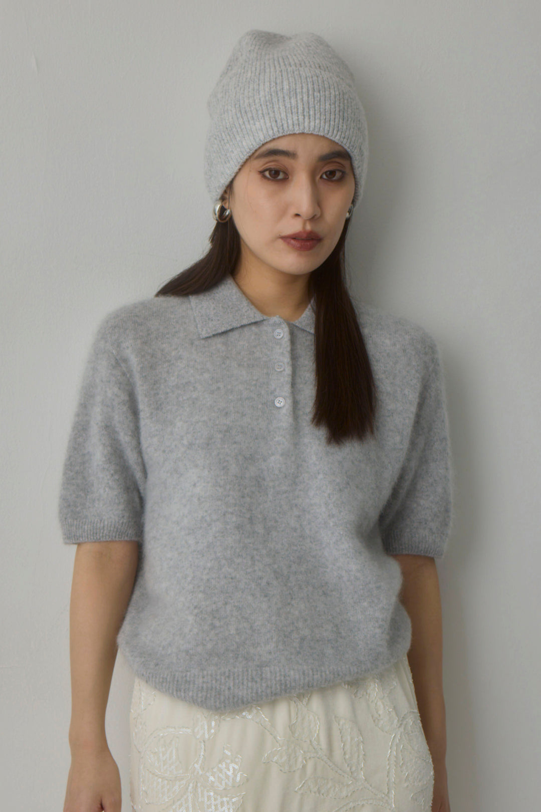 [予約]ウールカシミヤポロニットプルオーバー
