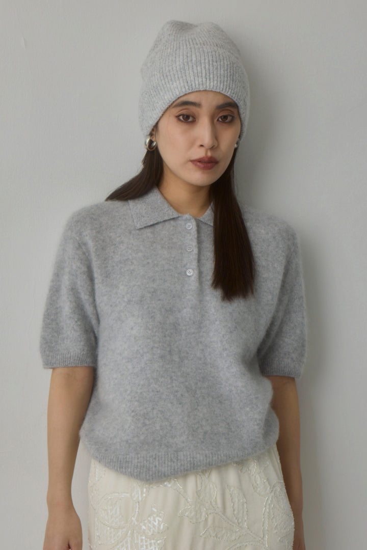 [予約]ウールカシミヤポロニットプルオーバー