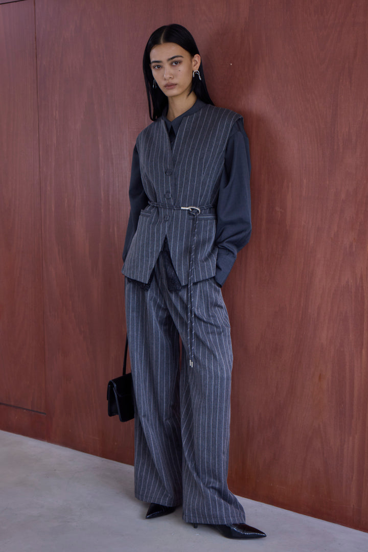 [予約]ピンストライプジレ＆パンツセットアップ