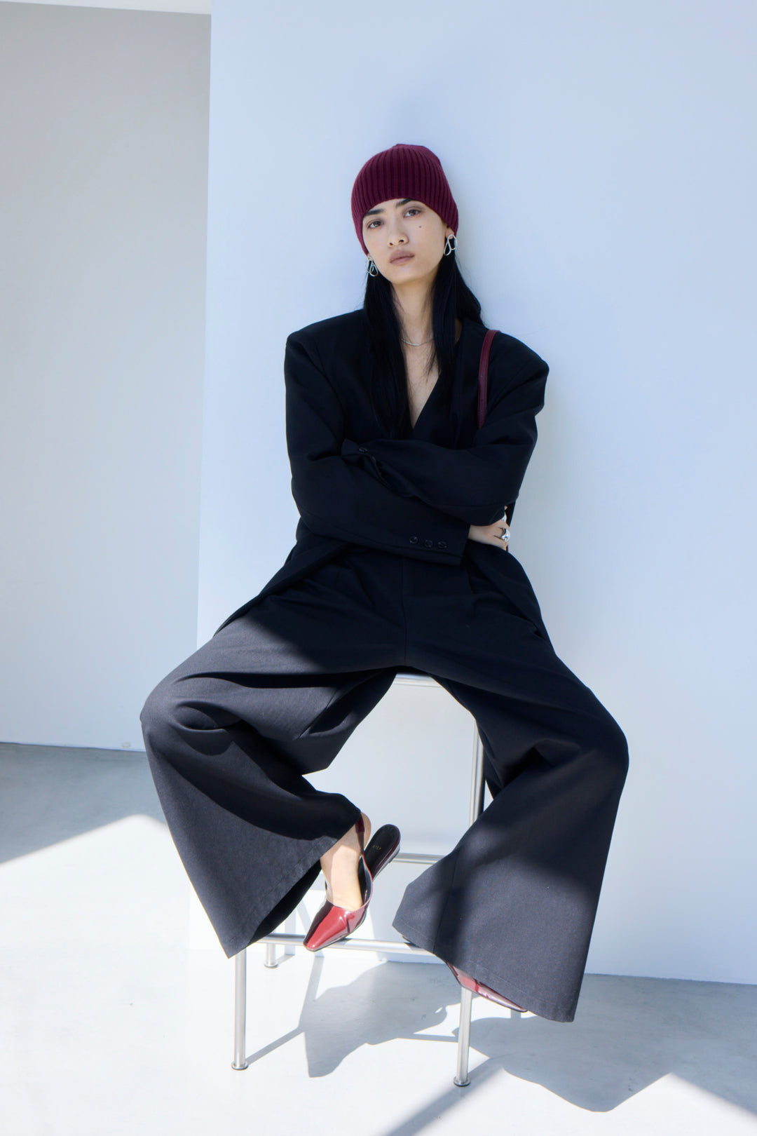 [予約/2点SET購入]ジレドッキングオーバーサイズジャケット+ジレドッキングマッチングワイドパンツ