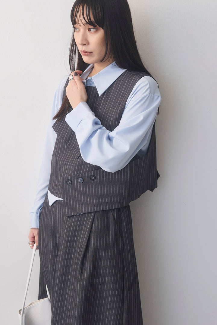 [予約]ピンストライプカフスデザインベスト