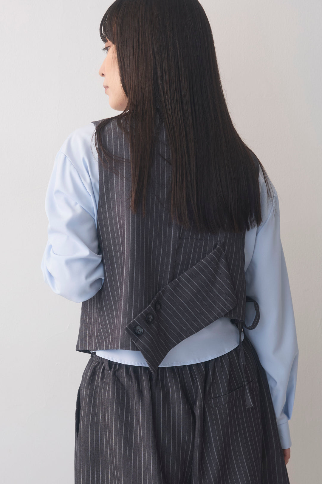 [予約]ピンストライプカフスデザインベスト