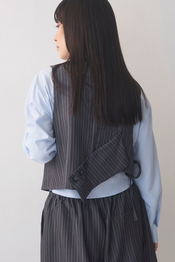 [予約]ピンストライプカフスデザインベスト