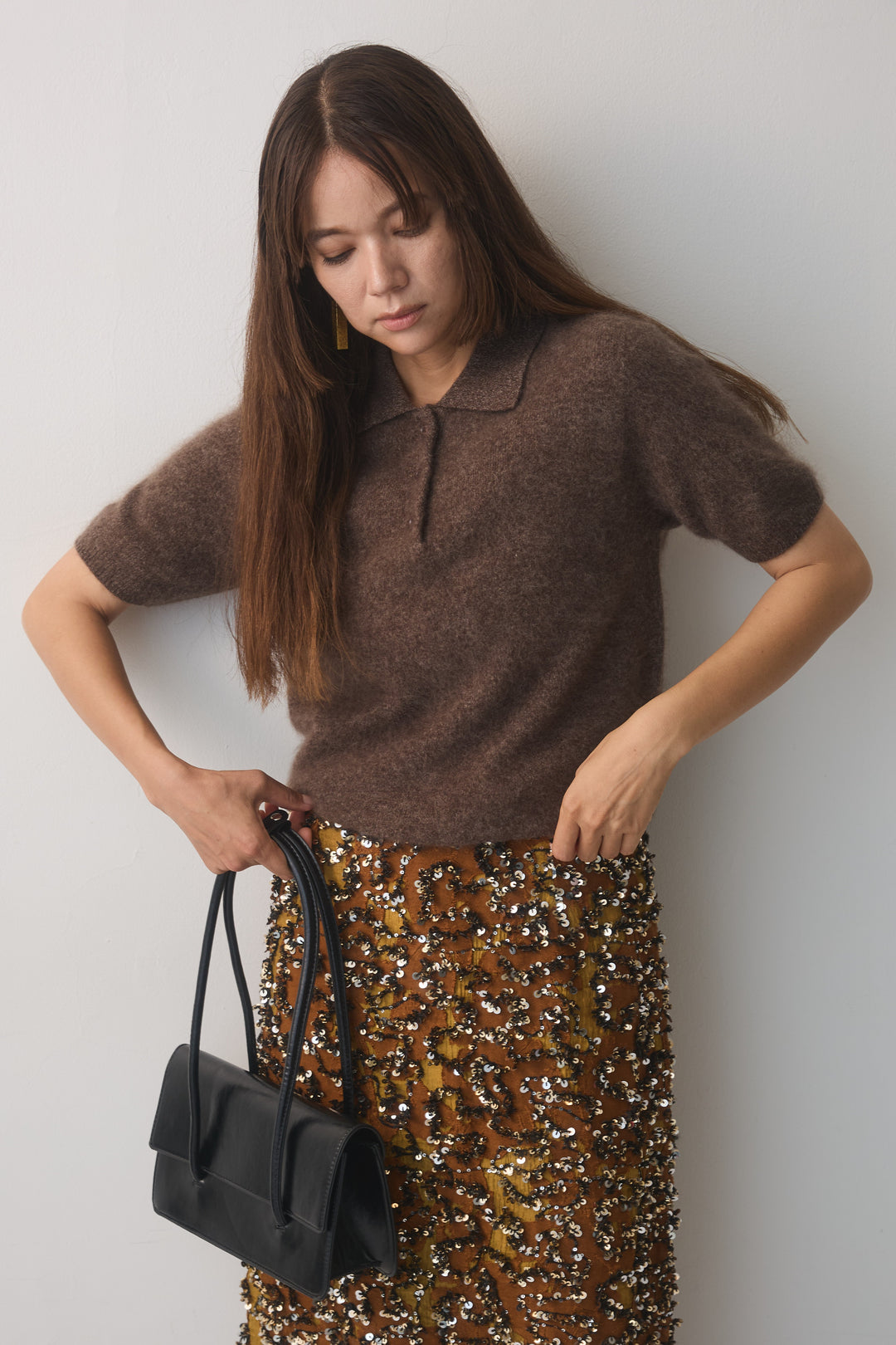 [予約]ウールカシミヤポロニットプルオーバー