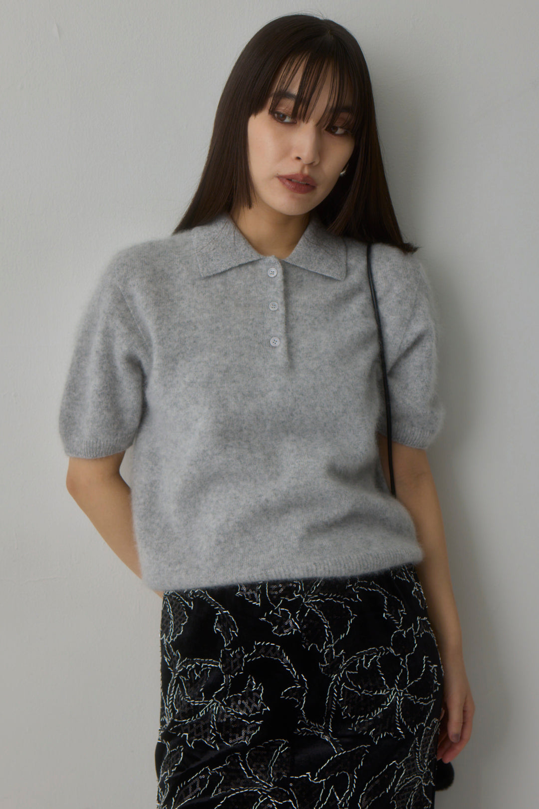 [予約]ウールカシミヤポロニットプルオーバー