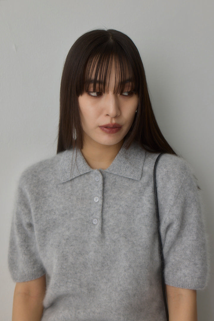 [予約]ウールカシミヤポロニットプルオーバー