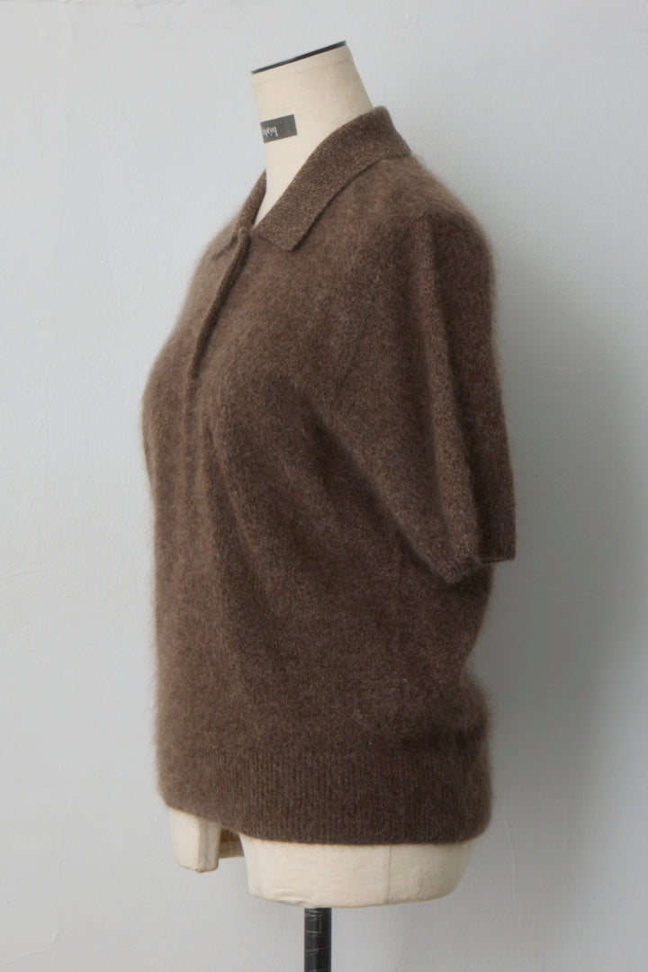 [予約]ウールカシミヤポロニットプルオーバー