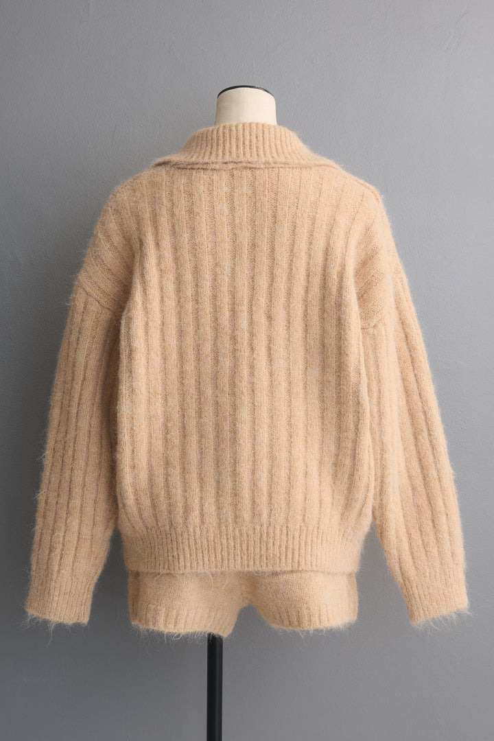 [予約]スキッパーリブニットセットアップ